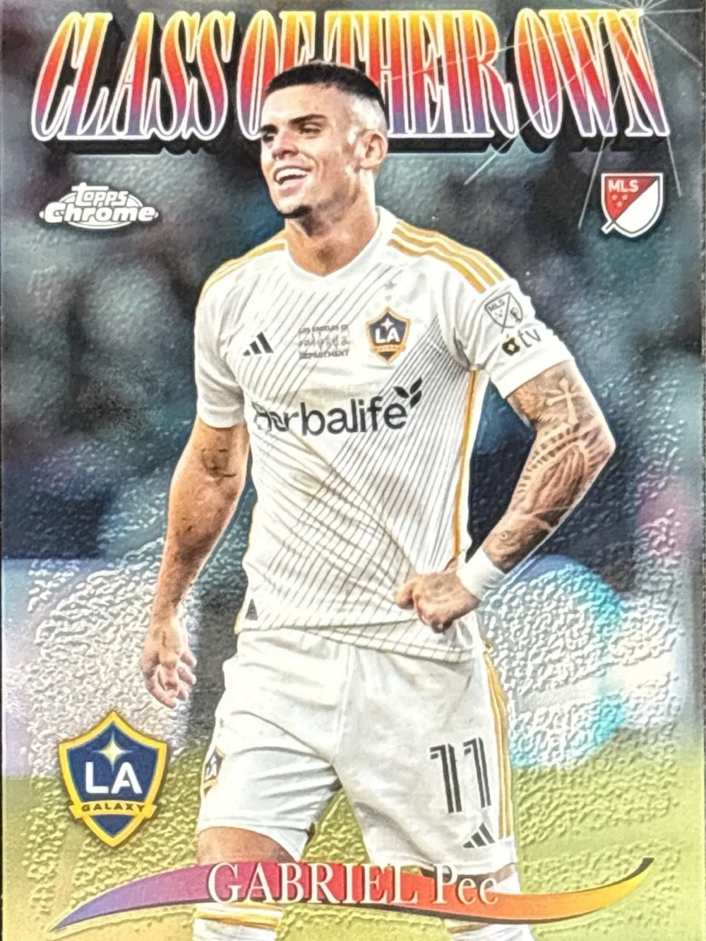 Topps Chrome Gabriel Peє LA Galaxy Soccer Card - Class of their Own